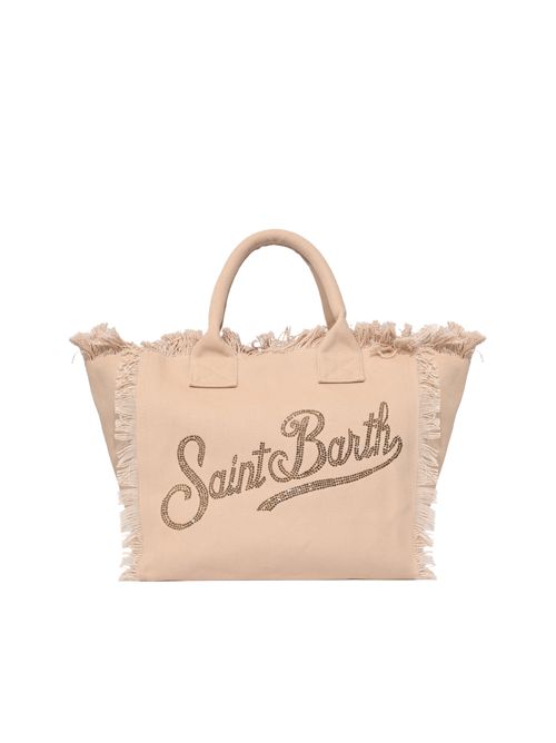 Borsa Vanity regular in canvas di cotone con strass Mc2 Saint Barth | VANI00100267L